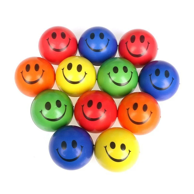 Anti-stress-Ball Gesicht Squeeze Stress Emotionale Übung Stress Pu Schaum Bälle Lustige Spielzeug für Kinder 6 stücke 6,3 cm Orange, rot, Gelb