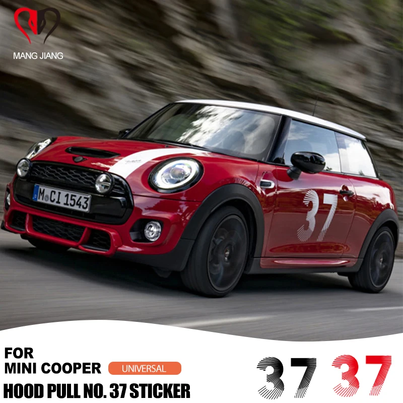 

37 Commemoration Car Body Engine Door Decorative Sticker for Mini Cooper R50 R52 R55 R56 R57 R60 F54 F55 F56 F60 Car Accessories