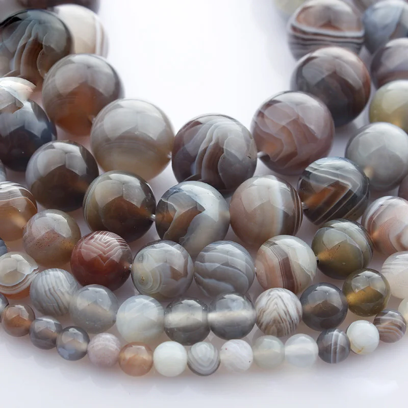 

15"(38cm) Strand Round Natural Persian Gulf Agate Stone Rocks 4mm 6mm 8mm 10mm 12mm Beads for Jewelry Making DIY Bracelet