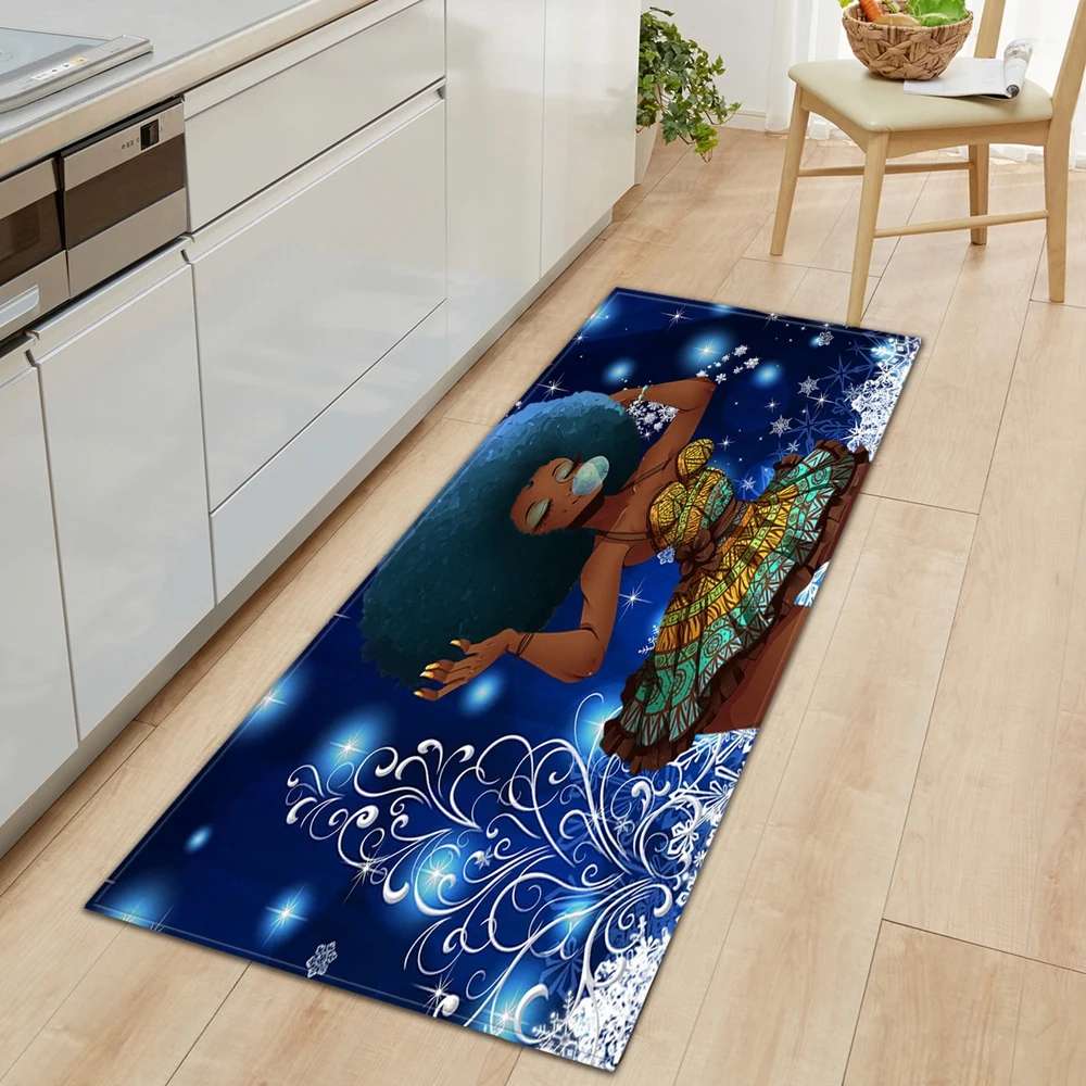 Girl Pattern Kitchen Rug Entrance DoorRug Living Room Bedroom Hallway Floor Carpet Bathroom Anti-Slip Water Absorption Rug