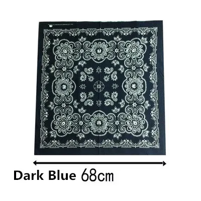 68cm Scarf 100% Cotton Print Paisley Bandana Hair Scarf For men Fashion Female Shawl Head Wraps men Bandana Foulard Neckerchief