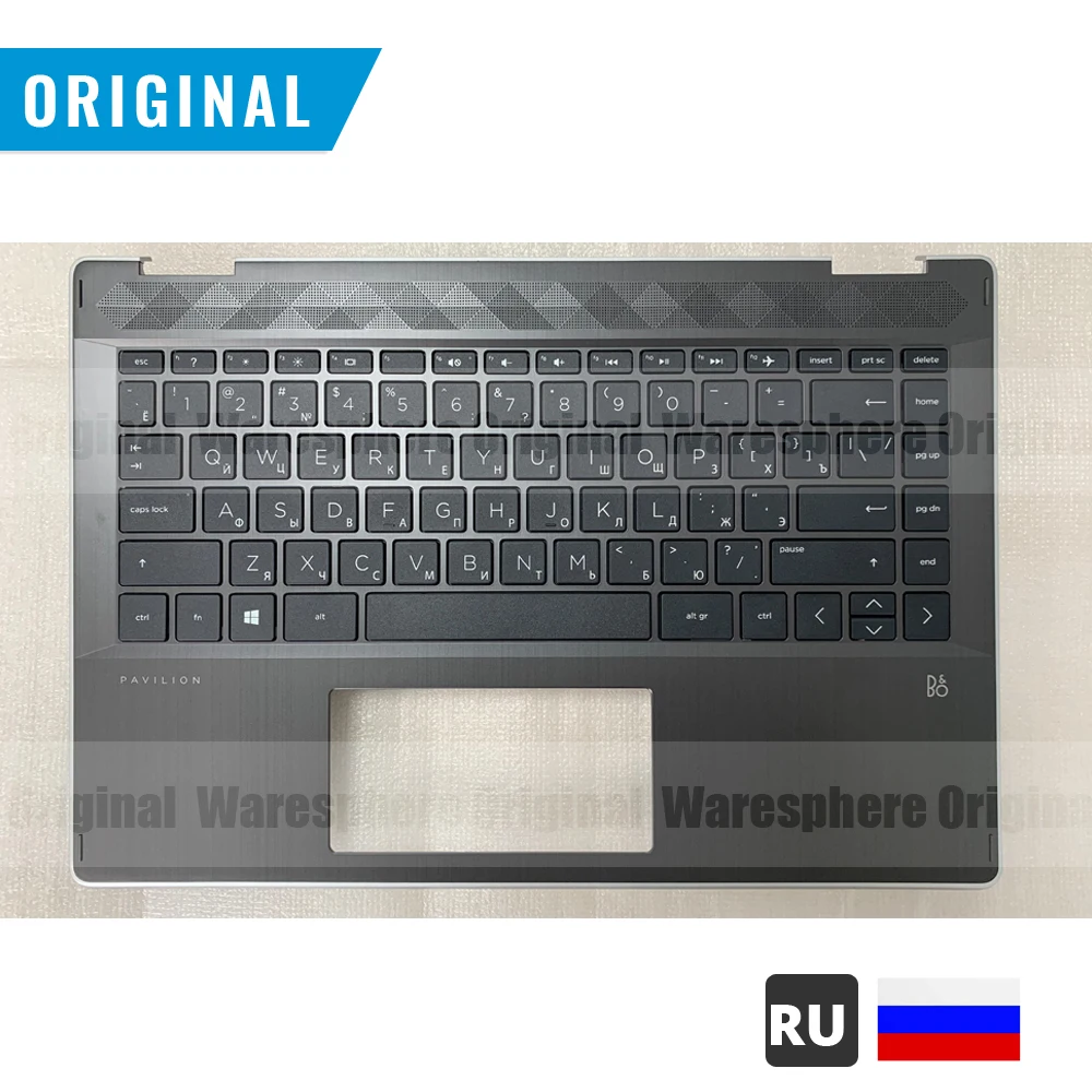 

New Original Top Cover Upper Case for HP Pavilion X360 14-DH Palmrest With RU Non-Backlit Keyboard Sliver Side