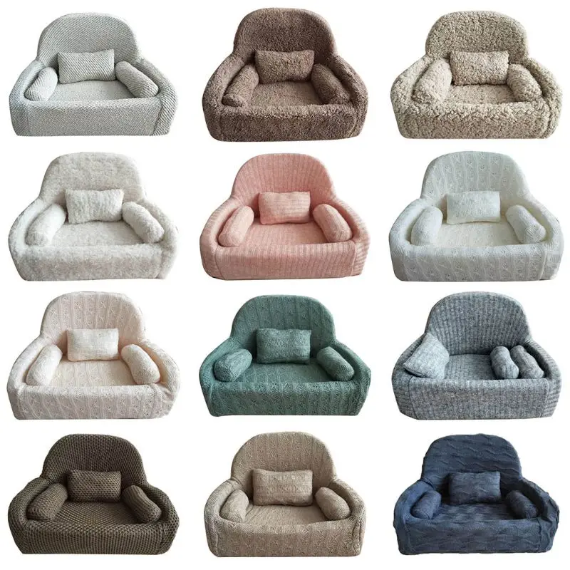 Bumbo – ensemble de canapé et oreiller pour bébé, accessoires de photographie pour nouveau-né, décoration de chaise gonflable, 4 pièces/ensemble