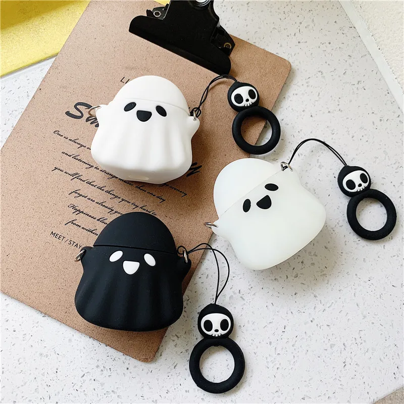 3D Halloween Cute Ghost Earphone Case For Apple AirPods pro 1 2 3 Silicone bluetooth Wireless Headphones Box Bags Protect Cover