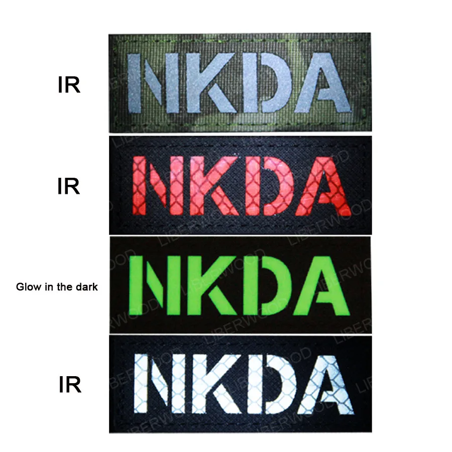 NKDA No Known Drug Allergy Patch Infrared Reflective IR Patch Badges PVC Military Stickers Applique for Clothes, Vest