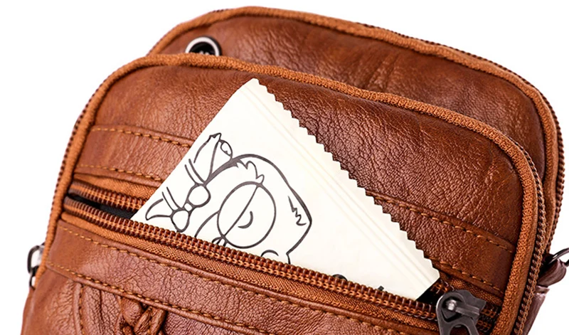 Vintage Pu Leder Umhängetaschen für Frauen kleine Cross body Telefon Geldbörse Handtasche Tasche weibliche Brieftaschen Tasche – Detail 25