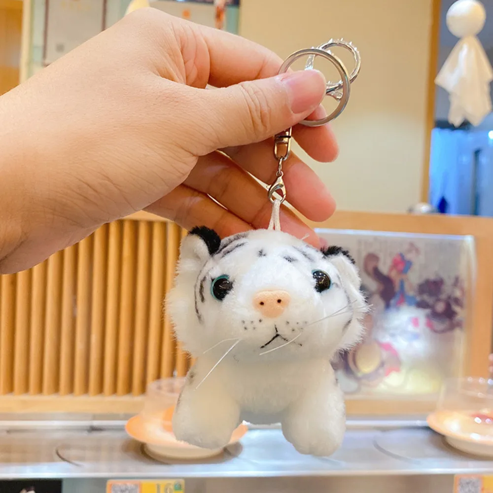 Plush Key Chain Stuffed Animal Cute Tiger Toy Charm Keyring Cute Keychain For Kids Bag Backpack Handbag Hanging Pendant