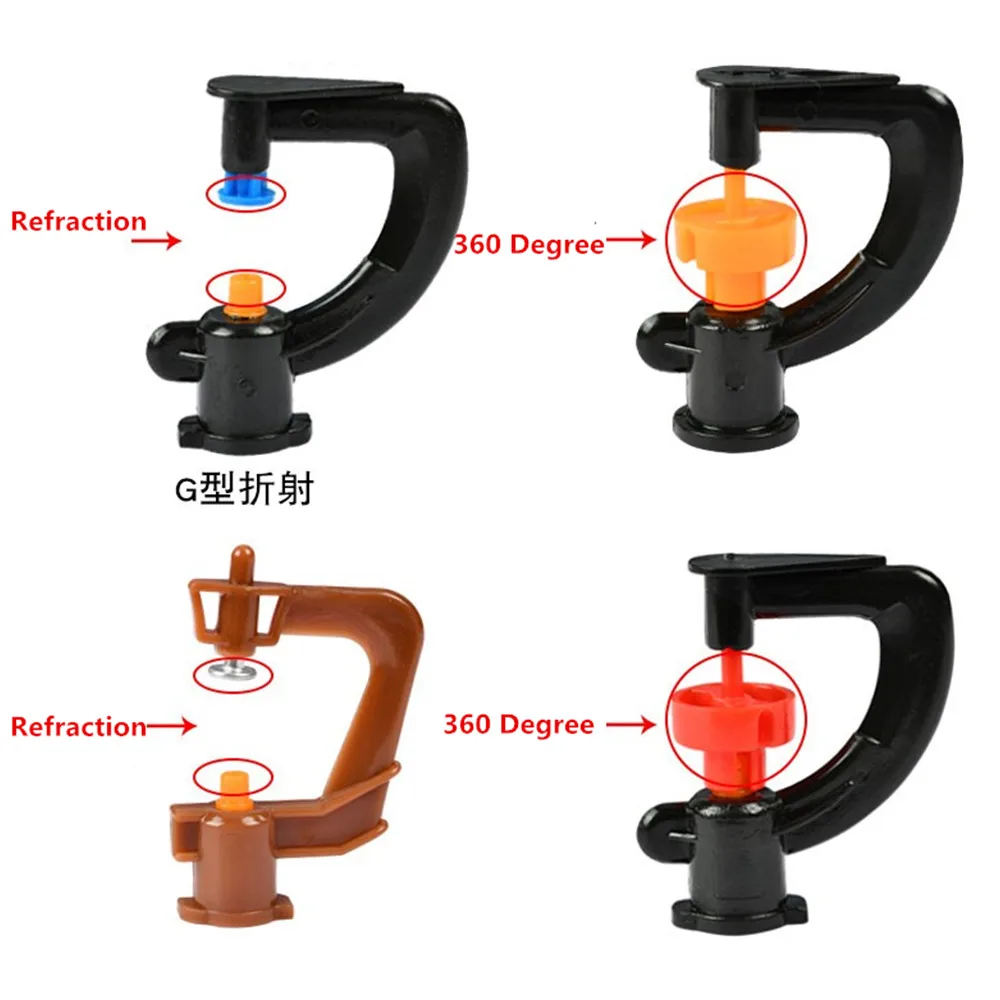 10Pc Refraction/360 Degree G Type Injector Nozzle Micro Sprinkler Garden Irrigation Spray Head Lawn Drip Micro Irrigation System