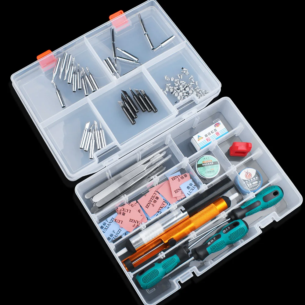 LUXIANZI Adjustable Plastic Storage Tool Box Portable Transparent Metal Parts Hardware Tools Screwdriver Organizer toolbox Case