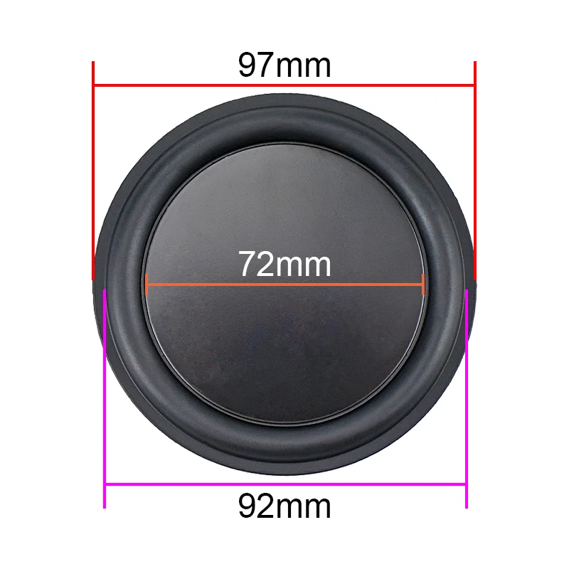 SHEVCHENKO Subwoofer de diafragma de vibración de radiación de graves, reparación de placa de vibración pasiva redonda, piezas de Woofer, 97mm, 2 piezas