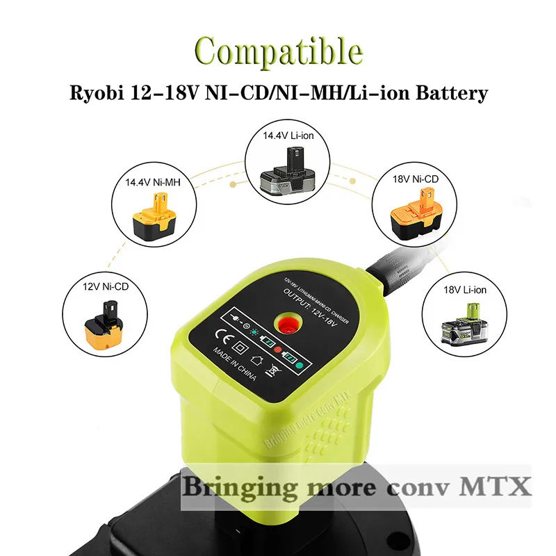 P119 Li-ion Ni-CD NI-MH Battery Charger For RYOBI 12V 14.4V 18V ONE+ Serise battery Charger P102 P103 P104 P107 P108 high qualit