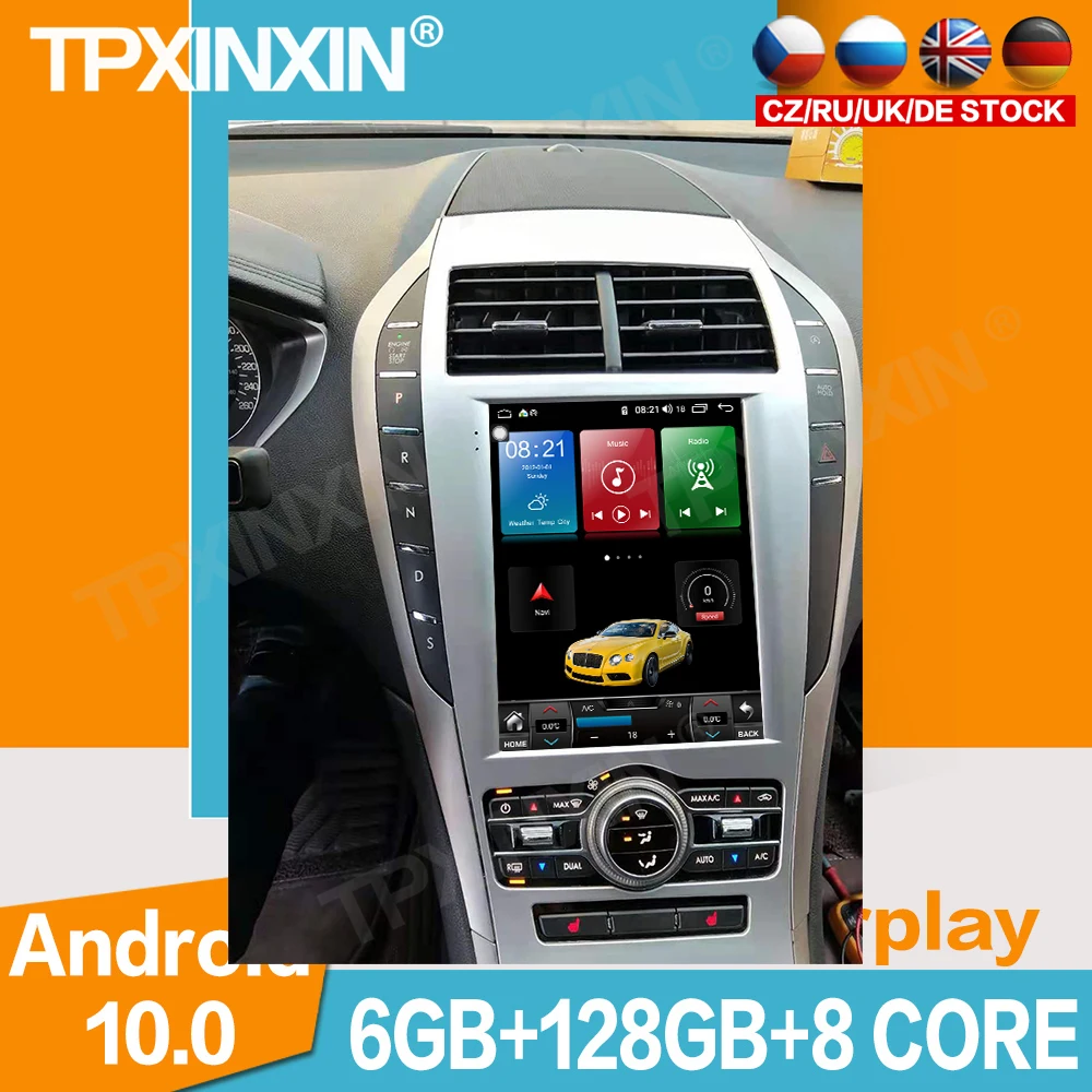 For Lincoln MKZ Android 10.0 128G Stereo receiver Car Multimedia Stereo Player Headunit Audio Radio GPS Navigtion