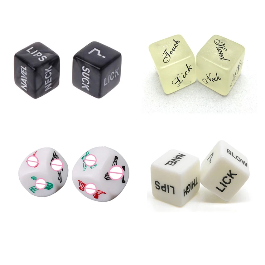 Sexy Romance Sex Dice for Adult Couples, 6 Sided Acrylic Cube, Erotic Dice Positions, Love Game, Flirting Toy, 2Pcs