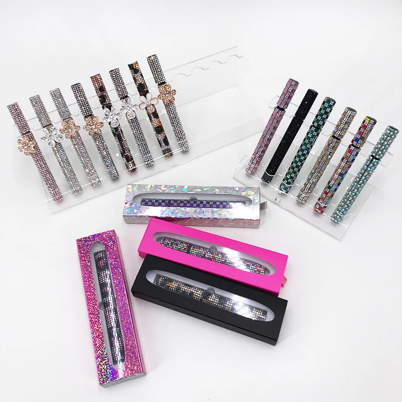 2 in 1 Starry sky series Self-adhesive Eyeliner Pen Diamond Bling Glitter Liquid Eyeliner No Glue Magnetic Eye Liner for lashes