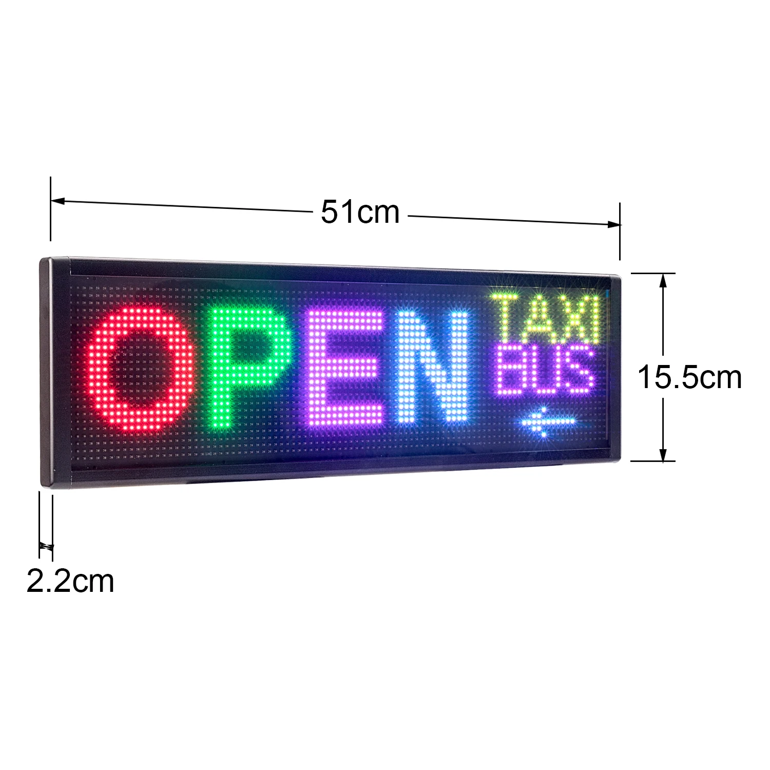 P5MM 50*15Cm Rgb Full Color 12V Auto Led Auto Teken Display Board, wifi Programmeerbare Scrolling Informatie Multifunctionele Led Scree