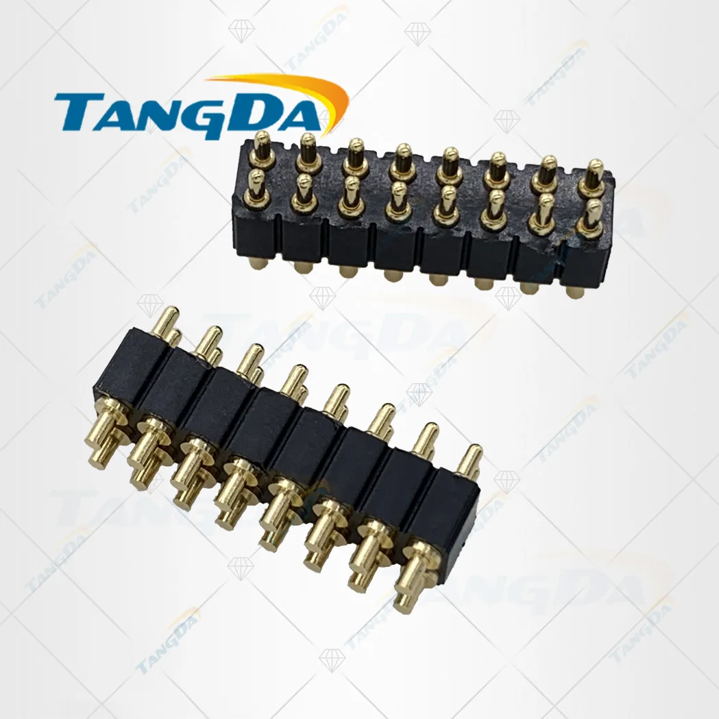 

TANGDA pogo pin connector 16PIN thimble connector (double) inserted plate welding Through Hole Free Shipping 16P 2.54MM 16