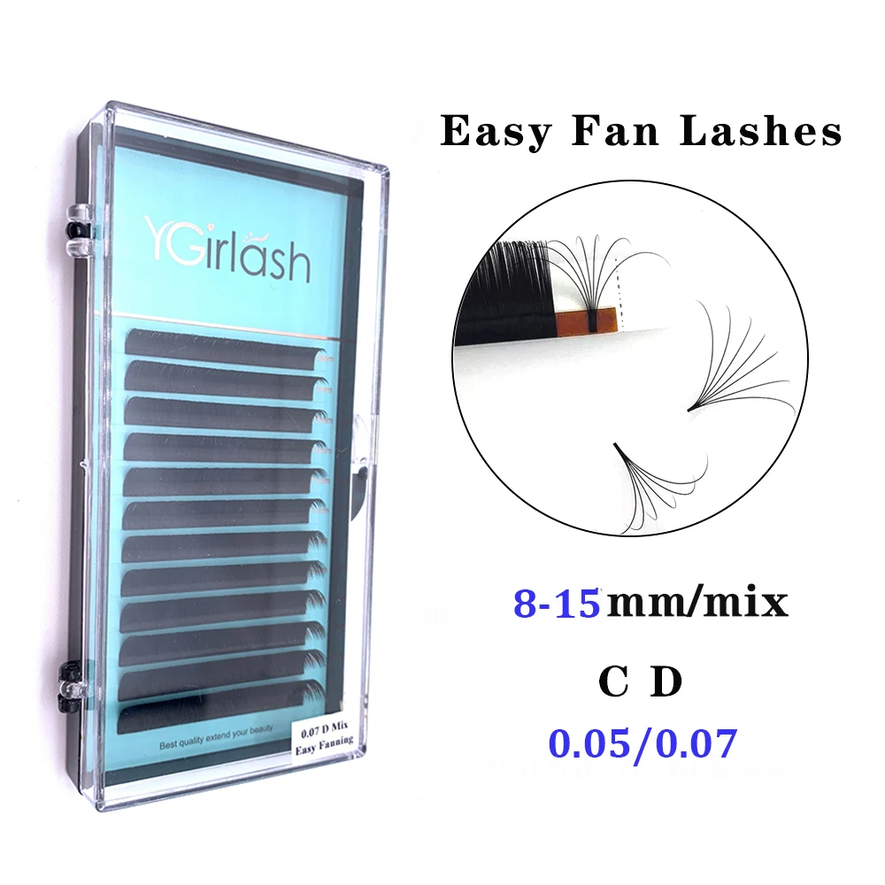 

YGirlash Easy Fan Lashes Bloom Eyelash Extension Self Handing Making Fast Flowering Pre-bonded Mega Volume Lashes