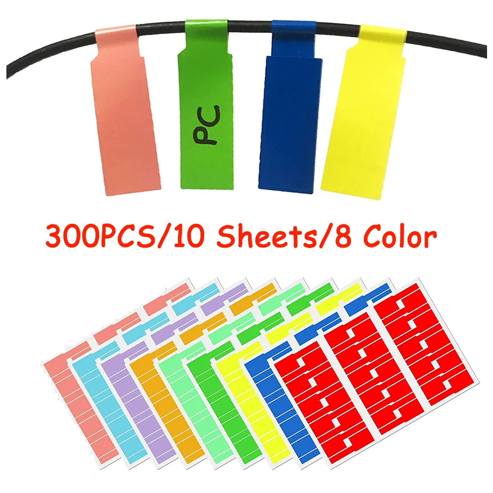 300 Pcs Cable Labels Wire Marking Network Waterproof Laser Printer Sticker For Tear Resistant Marker Print Cord Cable Tags