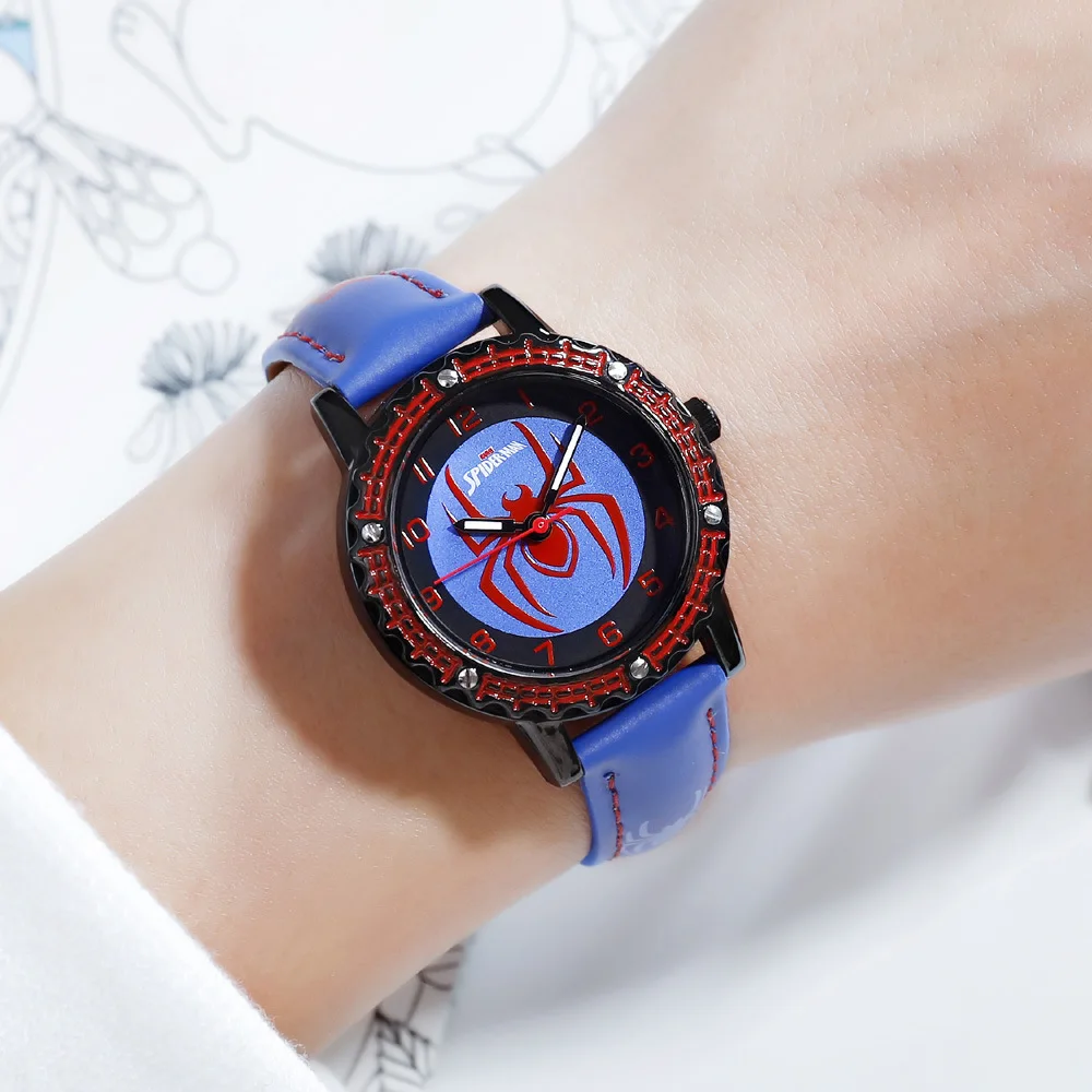 DISNEY  Avengers Spider-men Hero Dream Child Cool Disney Cartoon Wrist Watch Boy Waterproof Quartz Students Men Clock