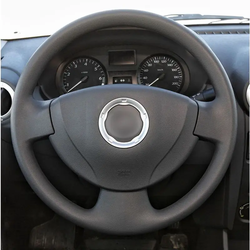 DIY Hand sewing Artificial Leather Car Steering Wheel Cover for Lada Largus Nissan Almera G15 Renault Logan 1 Sandero