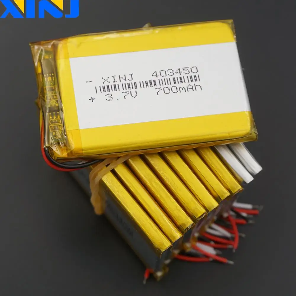 

10pcs 3.7V 700mAh 2.59Wh 3 Wires NTC Thermistor Polymer Lipo Rechargeable Battery 403450 For GPS Camera Driving Recorder Sat Nav