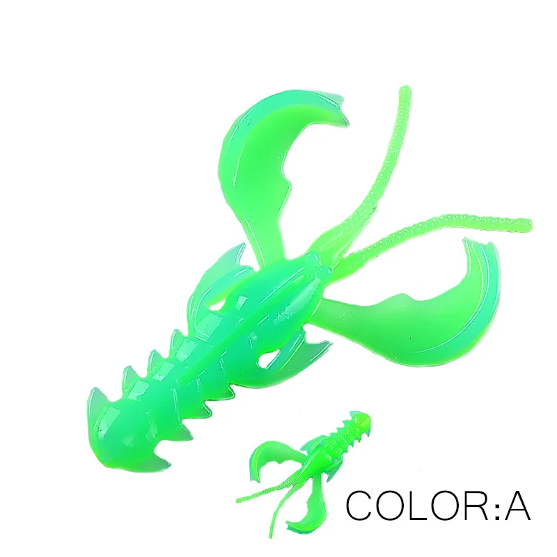 Supercontinent Crazy Lures 65mm/10 Stück 40mm/20 Stück Weichköder Angelköder Garnelen-Hummer Weichplastikköder Angelköder