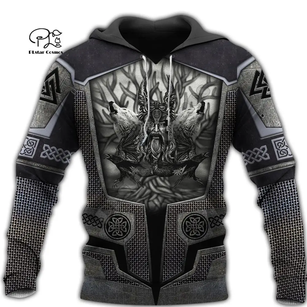 PLstar Cosmos Valhalla God Odin Warrior Tattoo Vintage NewFashion Tracksuit 3DPrint Harajuku Pullover Casual Jacket Hoodies X17