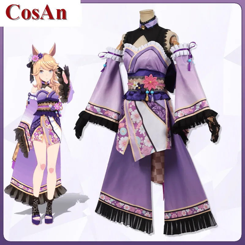 CosAn Hot Game Umamusume: Pretty Derby Gold City Cosplay Costume Cute Sweet Kimono Dress Activity Party Role Play Clothing S-3XL