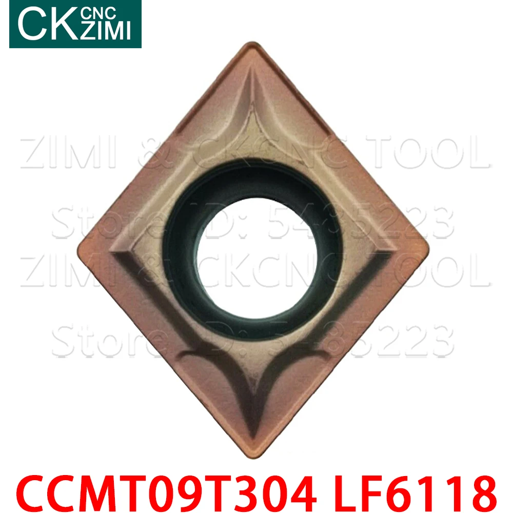 Herramienta de torneado externo, insertos de carburo, CNC, herramientas de torno de Metal para acero inoxidable 201 304, 10P, CCMT09T304, LF6118, CCMT 09T304, LF6118