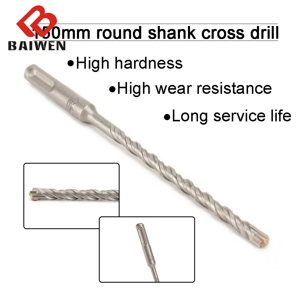 150mm Drill Bits SDS Plus 4 Flute Design Bit Dia 6-16mm Rotary Tools Accessories Masonry & Concrete BIt Fits Bosch & Hilti Plus