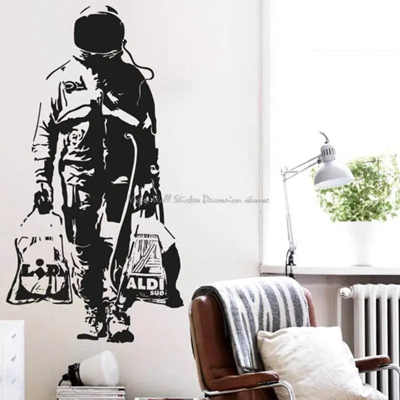 

Street Art Wall Stickers Spacesuit Spaceman Graffiti Urban Interior Design Kids Room Home Living Room Decoration Vinyl Decal 16