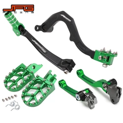 Motorcycle CNC Shifter Shift Foot Brake Clutch Pedal Lever Foot Pegs Rests For KAWASAKI KX250F 2006-2018 KX450F 2009-2018