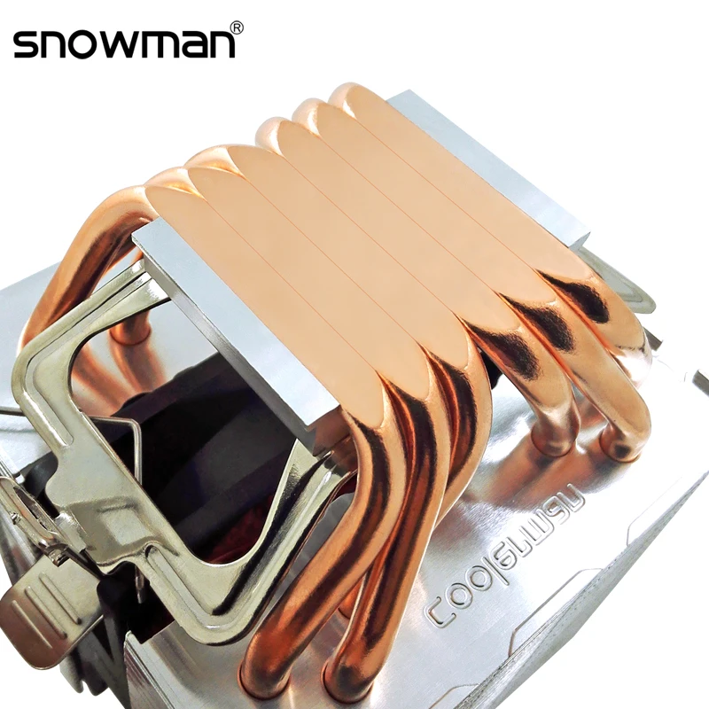 SNOWMAN 6 Heat Pipes CPU Cooler 4 Pin PWM RGB PC Quiet Intel LGA 1700 2011 1200 1150 1151 X79 X99 E5 AMD AM5 AM4 CPU Cooling Fan