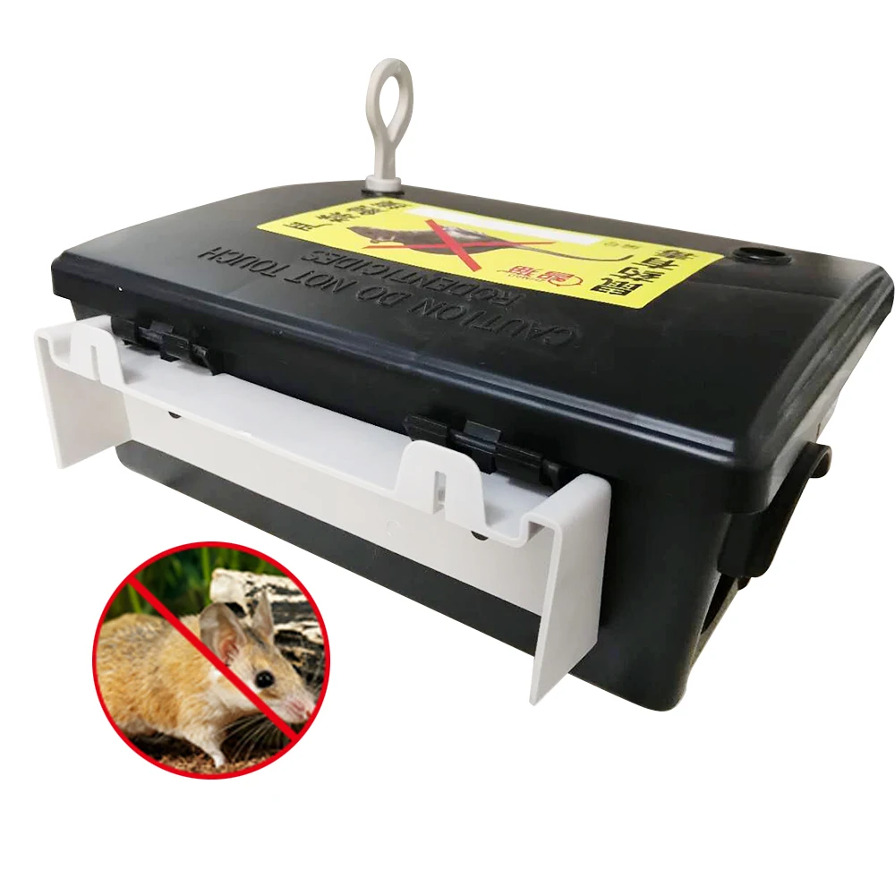 1PCS Black Mouse Bait Station Box Plastic Trap Cage For Rodent Rats