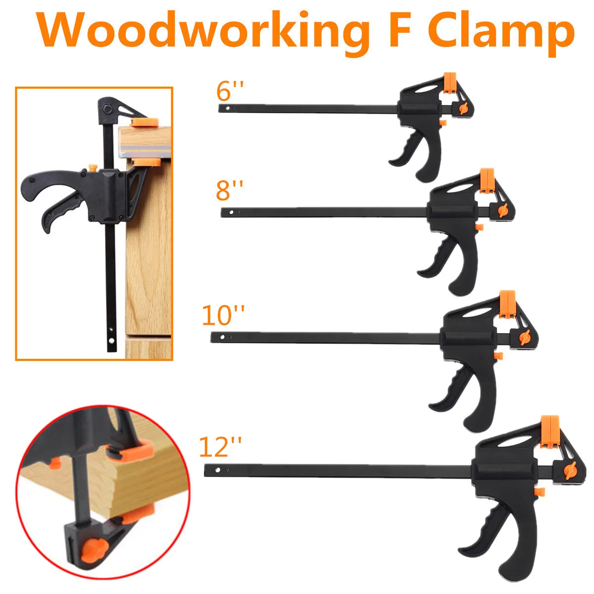 

6-24inch Quick Ratchet Release Speed Squeeze Wood Working Work Bar Clamp Clip Kit Spreader Gadget Tool DIY Hand Woodworking Tool