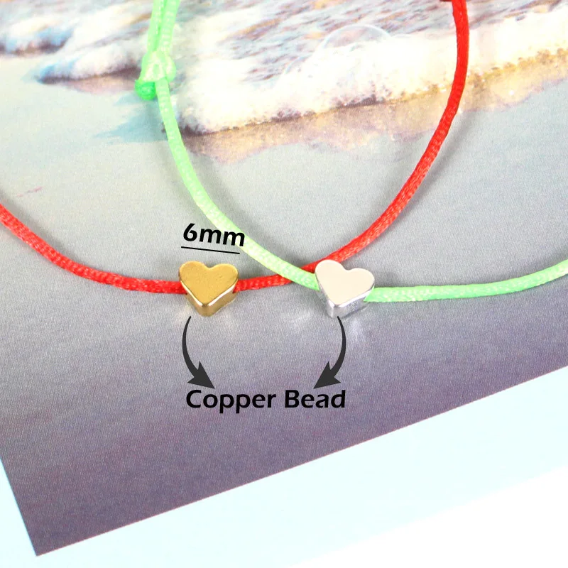Popular red rope peach heart bracelet copper heart-shaped five pointed star red hand string for men and women Fashion small gift