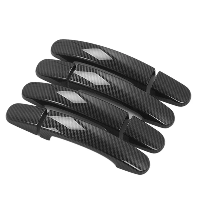 5Pcs Car Door Handle Cover Trim for Ford Transit Custom Tourneo 2014- 2020 Carbon Fiber Door Handle Sticker Decoration