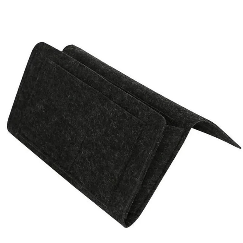 Filz-Nachttisch-Organizer, rutschfester Sofa-Seiten-Aufbewahrungsbehälter mit Fernbedienungshalter und Taschen für Schlafzimmer und Wohnzimmer – Detail 5