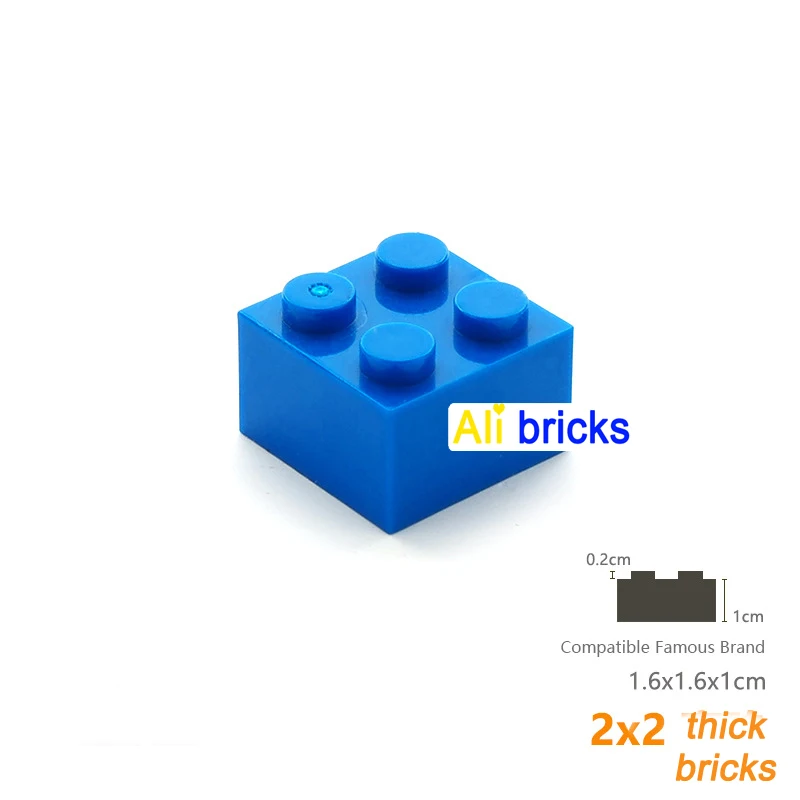 15pcs DIY Thick Figures Bricks 2x2 Dots Building Blocks Educational Classic Brick Compatible With 3003 Plastic Toys For Children