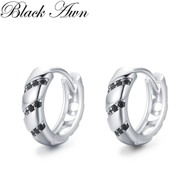 2024 New Hoop Earrings for Women Classic Silver Color Trendy Spinel Engagement Fashion Jewelry I225