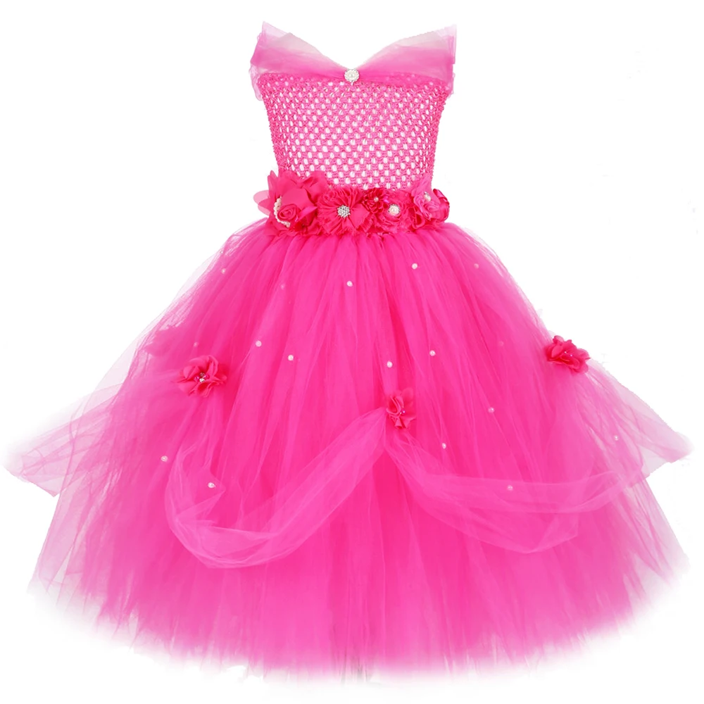 

Beauty Belle Princess Fancy Dress for Girls Cosplay Halloween Costumes for Kids Flower Girl Wedding Dresses Long Ball Gown 1-14Y