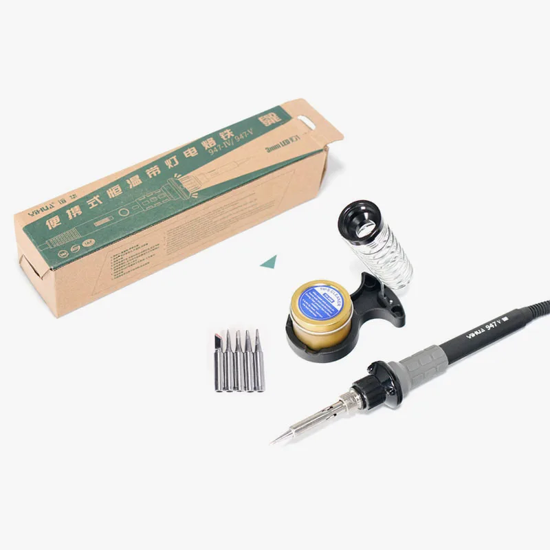 220V 60W YIHUA 947-V Electric Soldering Iron with LED Lamps Temperature Adjustable Working Light Soldering Iron