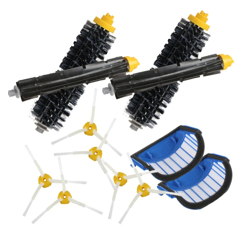 Blue AeroVac Filter+ set main Brush kit + side brush for iRobot Roomba 600 Series 620 630 650 660 accessory Replacment