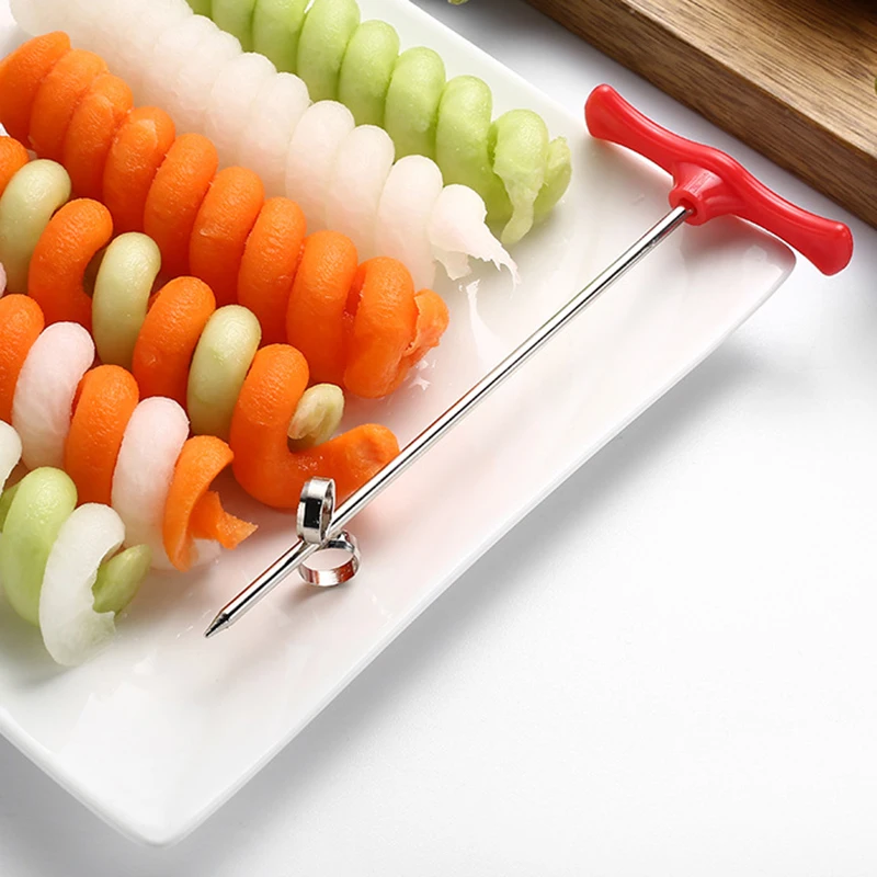 Vegetable Spiral Cutter Stainless Steel Potato Carrot Screw Slicer Cucumber Shredder Knife Cooking Accessories Kitchen Gadgets