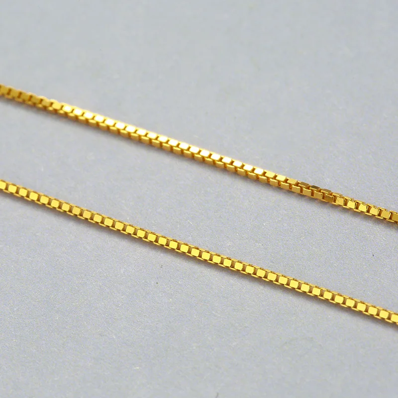 MIQIAO 925 Sterling Silver Box Chain Long 40 45 50 55 60 cm Wide 0.7 0.8 1.0 1.2 mm Rose Gold Platinum Color Necklace Fashion