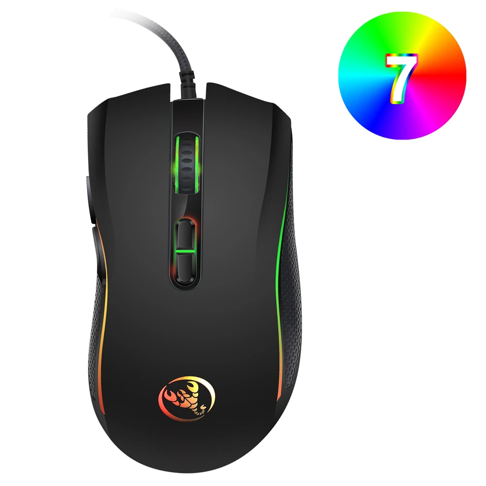 

High-end Professional Gaming Office Mouse Met 7 Heldere Kleuren LED Backlit En Ergonomie Ontwerp Voor LOL CS Sensitive Response