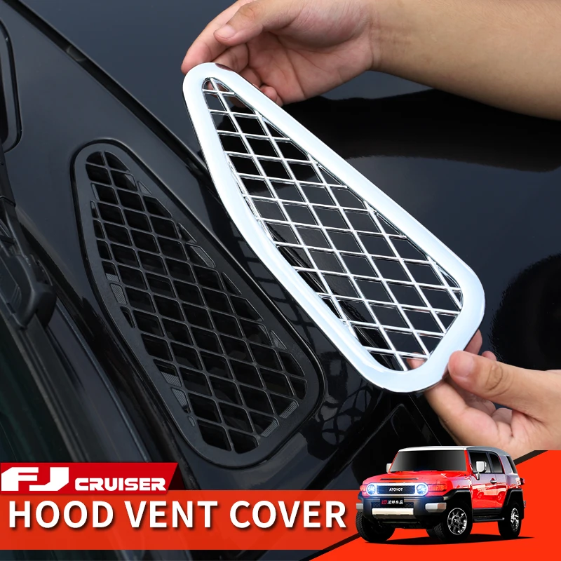 

06-21 Year Toyota FJ Cruiser Accessories Exterior Modification Chrome Front Hood Vent Decoration Protection Cover