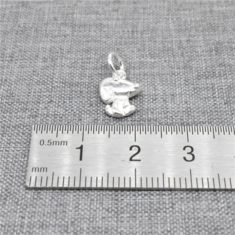 4pcs of 925 Sterling Silver Dog Puppy Doggie Charms for Necklace Bracelet