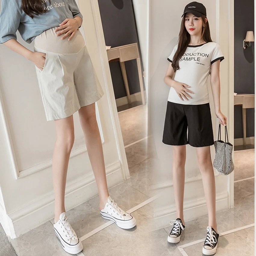 Casual Pregnant Women's Shorts Summer Loose and Thin Belly Lift Pants Outer Wear Trendy Moms Fashion All-match Maternity Wear