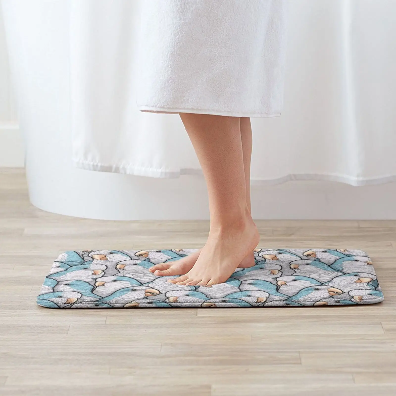 Blue Parrots Entrance Door Mat Bath Mat Rug Parrot Bird Monk Parakeet Monk Parrot Parakeets Parrots Pet Birds Birbs Blue Parrot